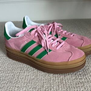 Adidas Gazelle Pink and Green Women's Sneakers